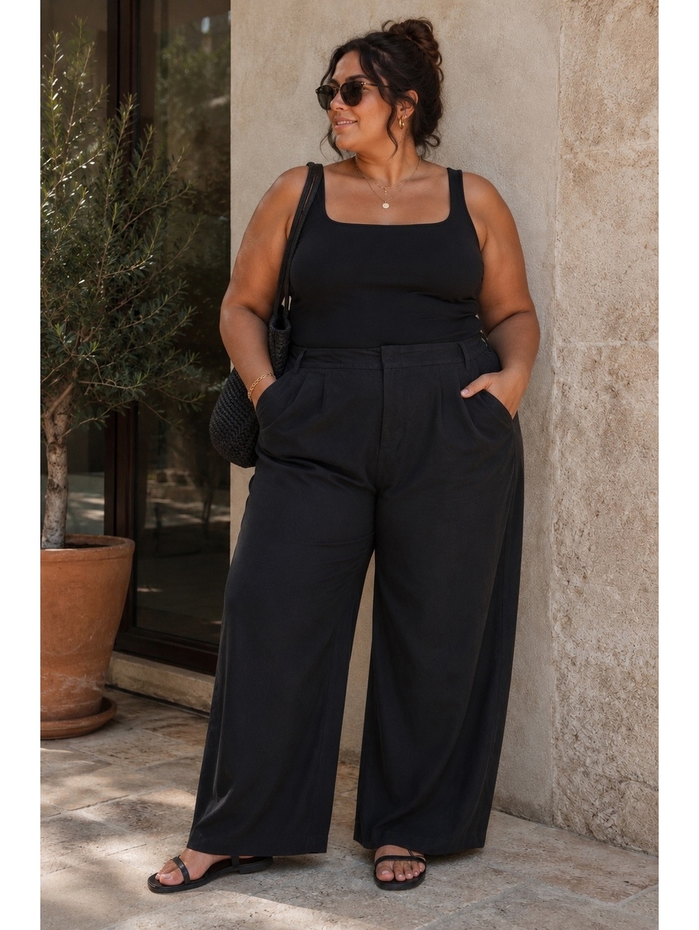Athleta New Cabo Retreat Linen Pants Black Size 26 Plus